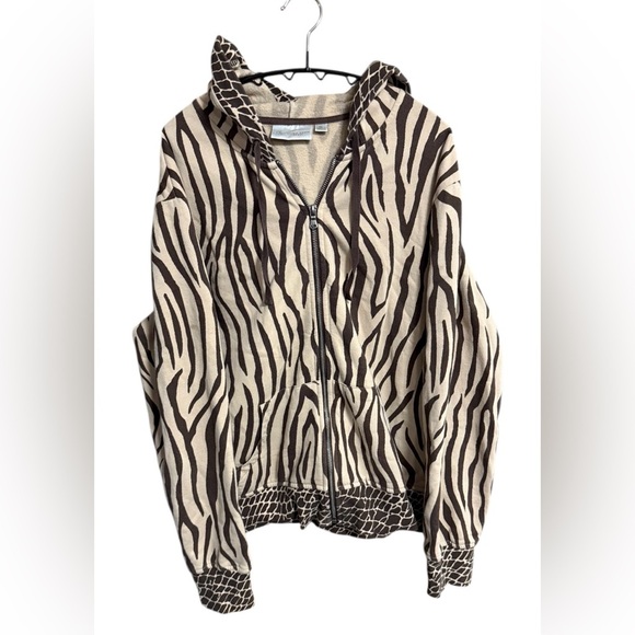 Studio Works Jackets & Blazers - Studio Works Animal Print Zip-Up Jacket